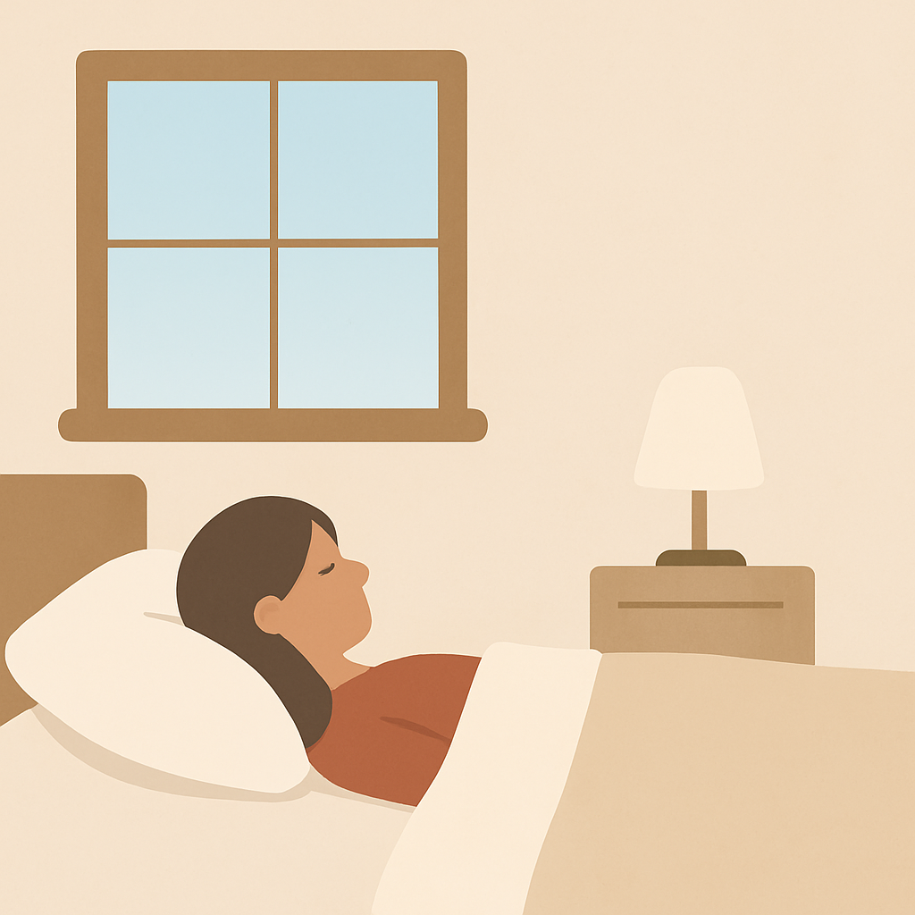 Person practicing gentle morning stretches and mindful waking activities in a cozy bedroom setting